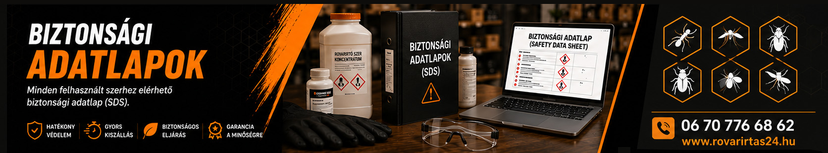 Biztonsági adatlapok – minden felhasznált szerhez elérhető biztonsági adatlap